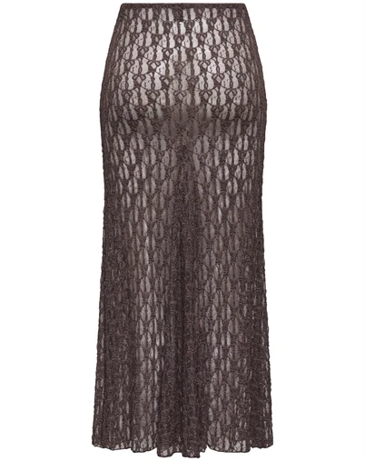 Only - ONLAya Lace Long Nederdel -  Chocolate Martini